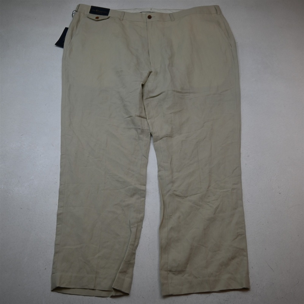 NEW Polo Ralph Lauren 46x30 Khaki Linen Silk Cotton Classic Mens Pants